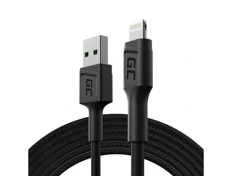 Green Cell KABGC18 Lightning-Kabel 2 m Schwarz