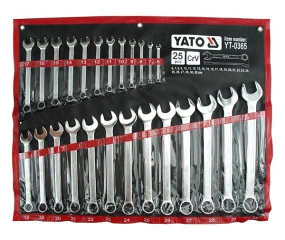 6-32 mm flat-ring spanners, 25 pieces, Yato YT-0365