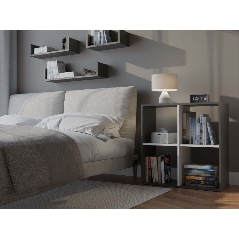 MALAX 2X2 SHELVING UNIT, ANTHRACITE/WHITE