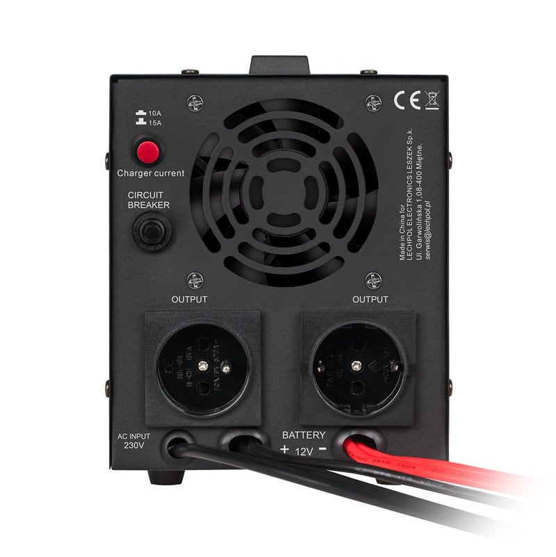 KEMOT PROsinus-800 emergency power supply unit – a pure sine wave inverter with a 12V charging function, 230V, 800VA/500W – black