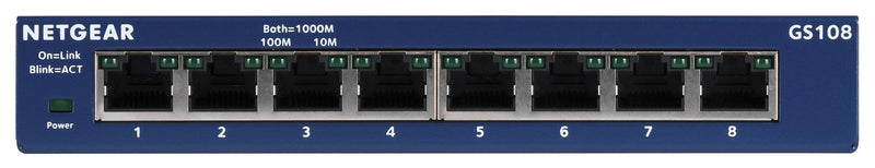 NETGEAR GS108GE network switch Unmanaged Gigabit Ethernet (10/100/1000) Blue
