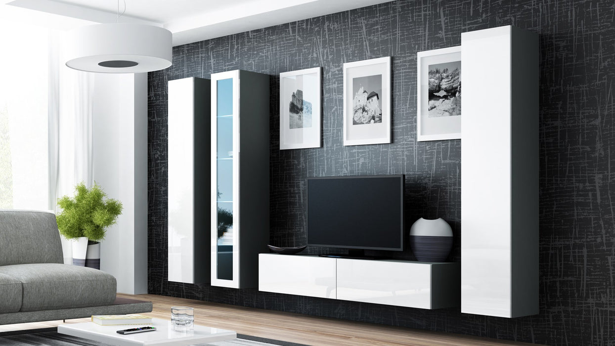 Cama Living room cabinet set VIGO 15 grey/white gloss