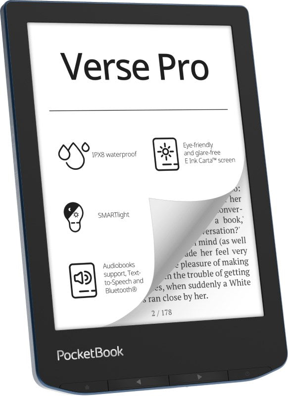 PocketBook Verse Pro e-book reader Touchscreen 16 GB Wi-Fi Black, Blue