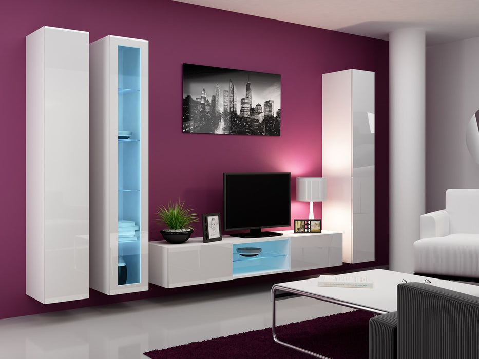 Cama Living room cabinet set VIGO 17 white/white gloss
