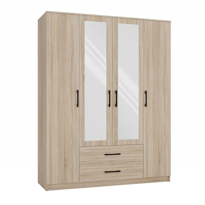 Topeshop ROMANA 160 SON bedroom wardrobe/closet 11 shelves 4 door(s) Oak