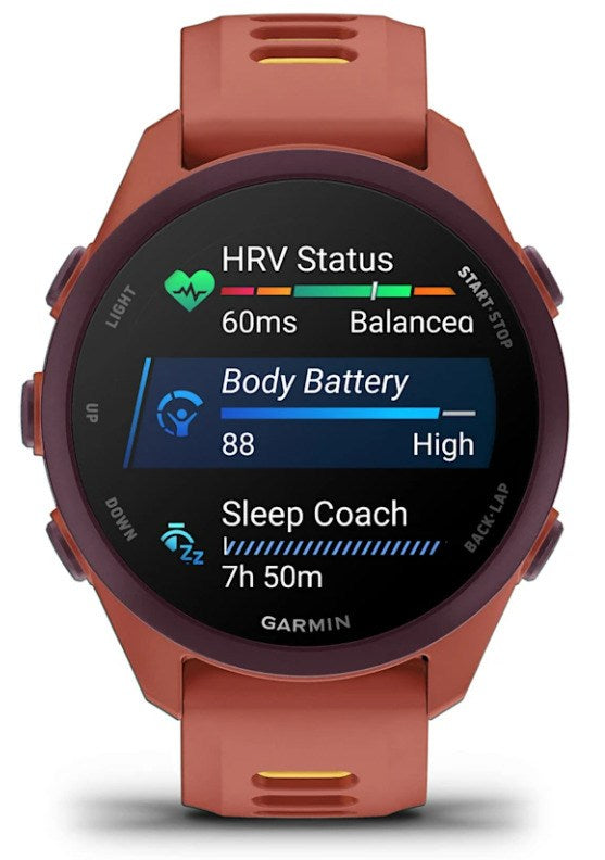 Garmin Forerunner 170 Music 3.05 cm (1.2") AMOLED 42 mm Digital 390 x 390 pixels Touchscreen Pink GPS (satellite)