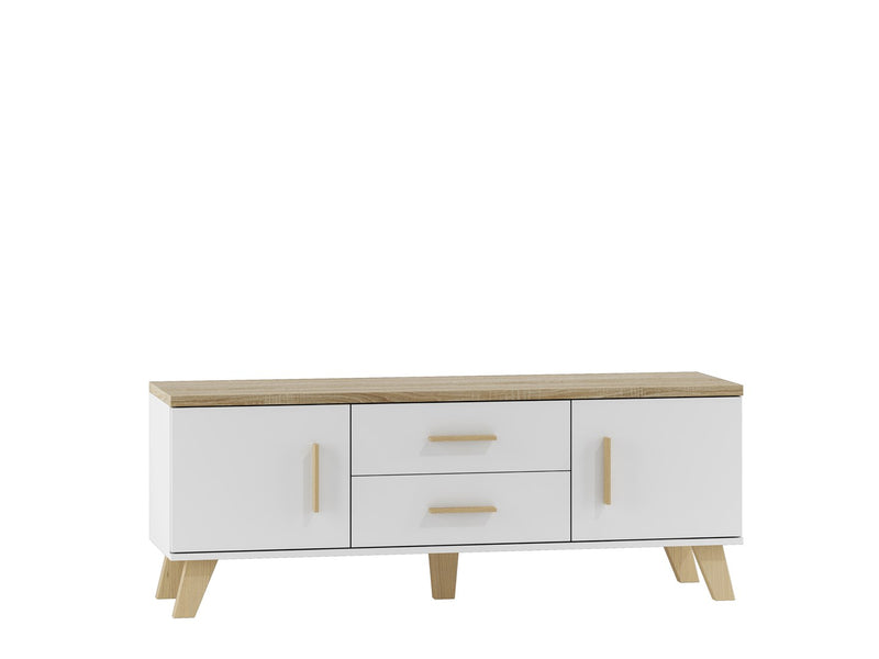 Cama RTV-Möbel LOTTA 140cm weiß + Sonoma-Eiche