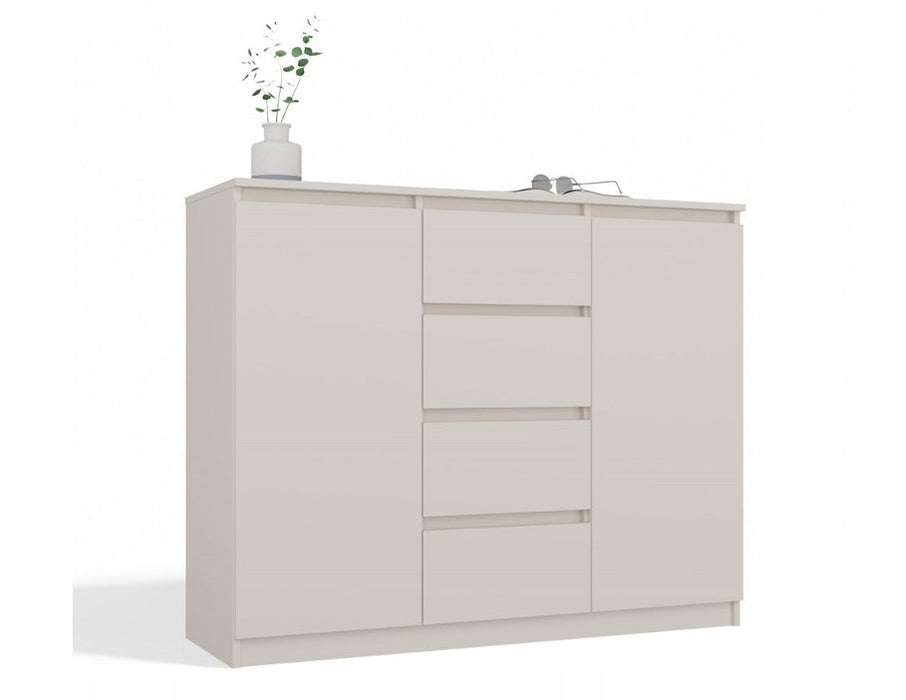 CHEST OF DRAWERS WITH 2 DOORS AND 4 DRAWERS, CASHMERE COLOUR