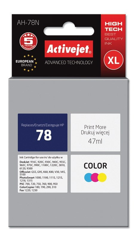 Activejet AH-78N Tintenpatrone (Ersatz für HP 78 C6578D; Supreme; 47 ml; Farbe)