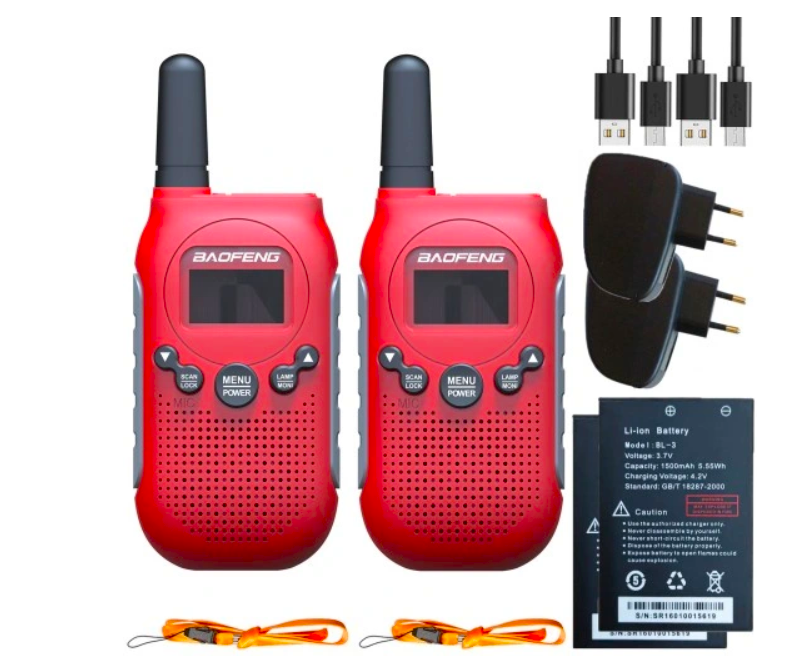 Walkie-Talkie Baofeng BF-T6 Panda Red, 2 pcs