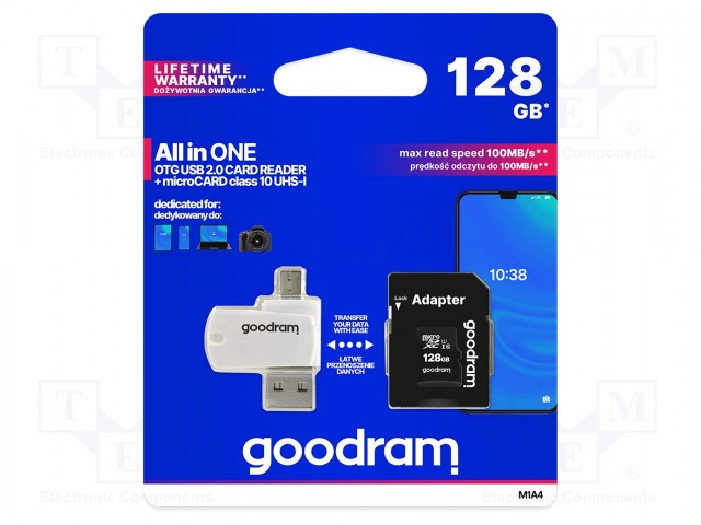 Goodram M1A4-1280R12 Speicherkarte 128 GB MicroSDHC Class 10 UHS-I
