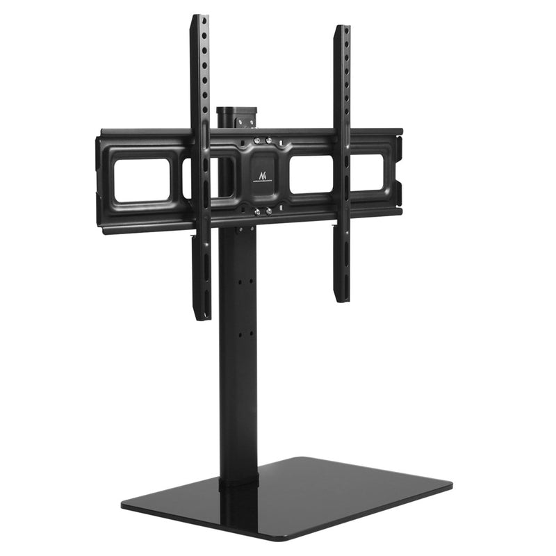 Maclean MC-386 Universal TV Stand Base for Cabinet Dresser Table Desk 32" - 75" 40kg VESA 35° Rotating Temepred Glass Adjustable TV Height Powder Coat