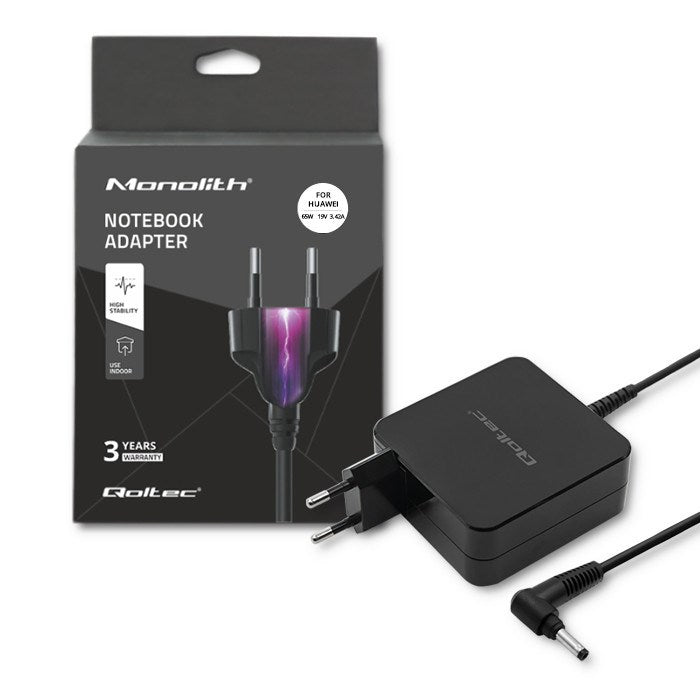 Qoltec 51751 Power adapter for laptop Huawei 65W | 19V |3.42A | 4.0*1.7