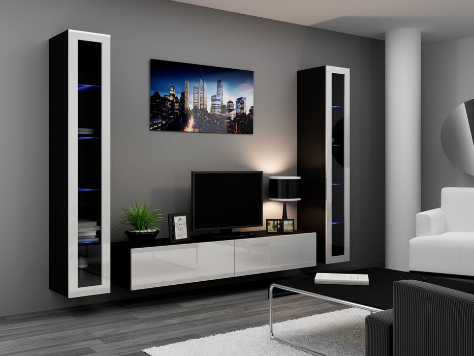 Cama Glass-case VIGO '180' 180/40/30 black/white gloss