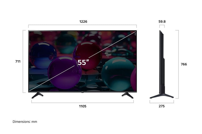 LG UHD AI 55UA73003LA TV 139.7 cm (55") 4K Ultra HD Smart TV Wi-Fi Black