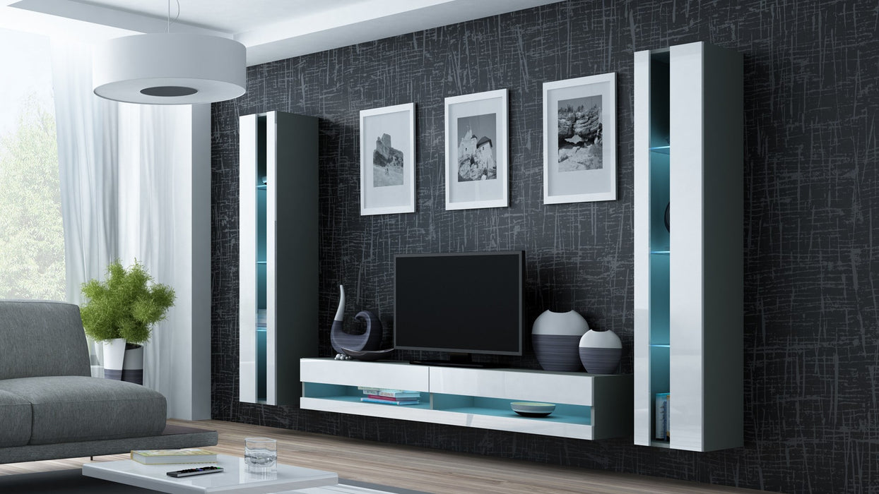 Cama Living room cabinet set VIGO NEW 3 grey/white gloss