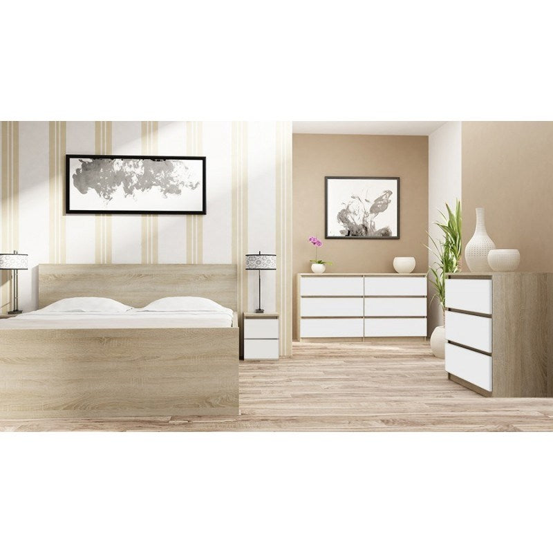 Topeshop M2 SONOMA MIX table de nuit/chevet 2 tiroir(s) Chêne, Blanc