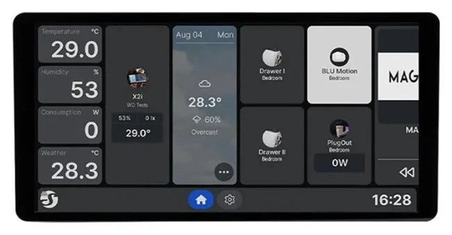 Shelly Display X2i 6.95" Wi-Fi Bluetooth Smart Home Control Panel, Silver