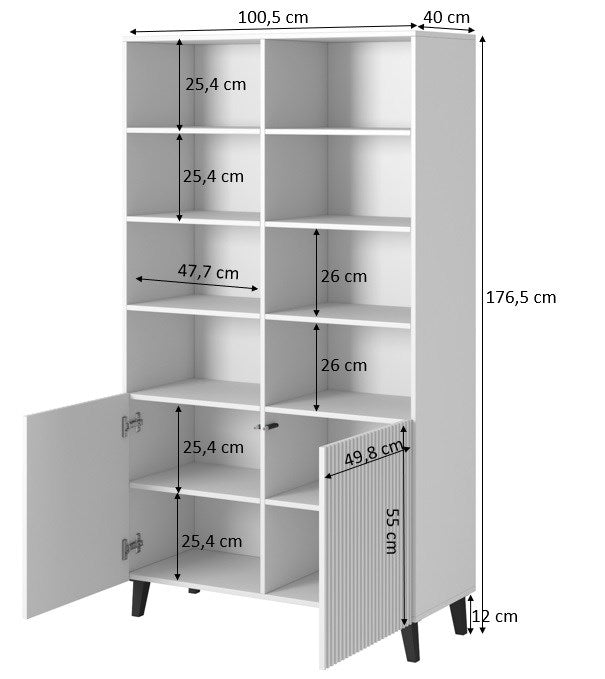 PAFOS bookcase 100x40x176.5 cm matte black