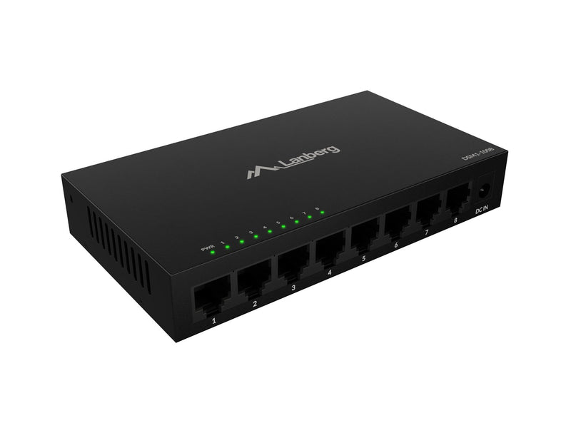 Lanberg DSM1-1008 network switch Unmanaged Gigabit Ethernet (10/100/1000) Desktop Black