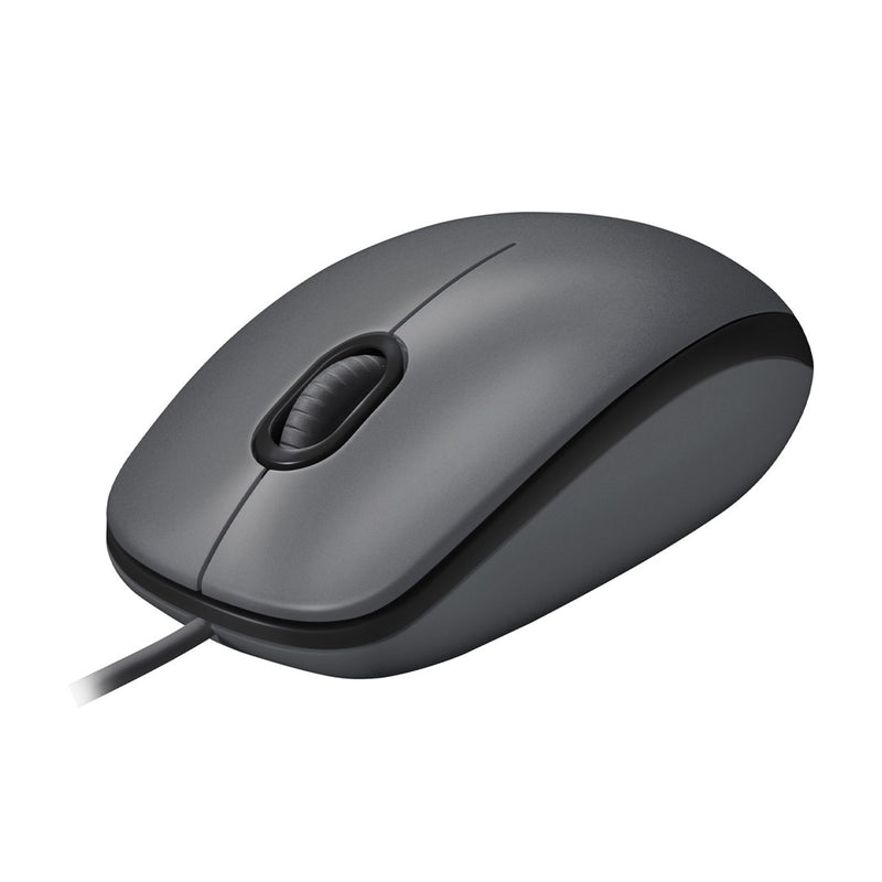 Logitech M100 - Mouse - full size - right and left-handed - optical - 3 buttons - wired - USB - black