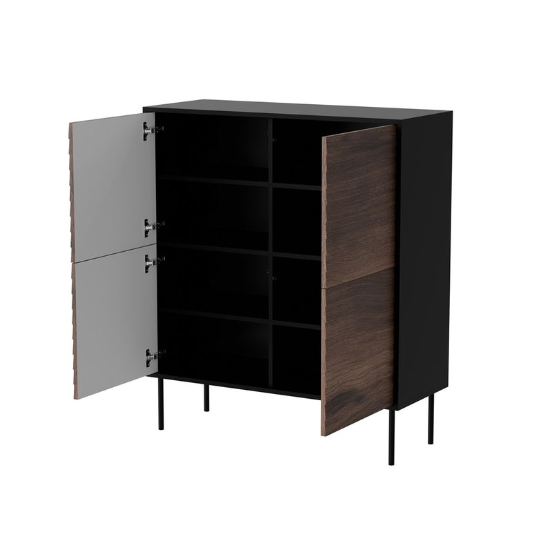 Cama 4D CORTINA chest of drawers 102x40x118 black/walnut