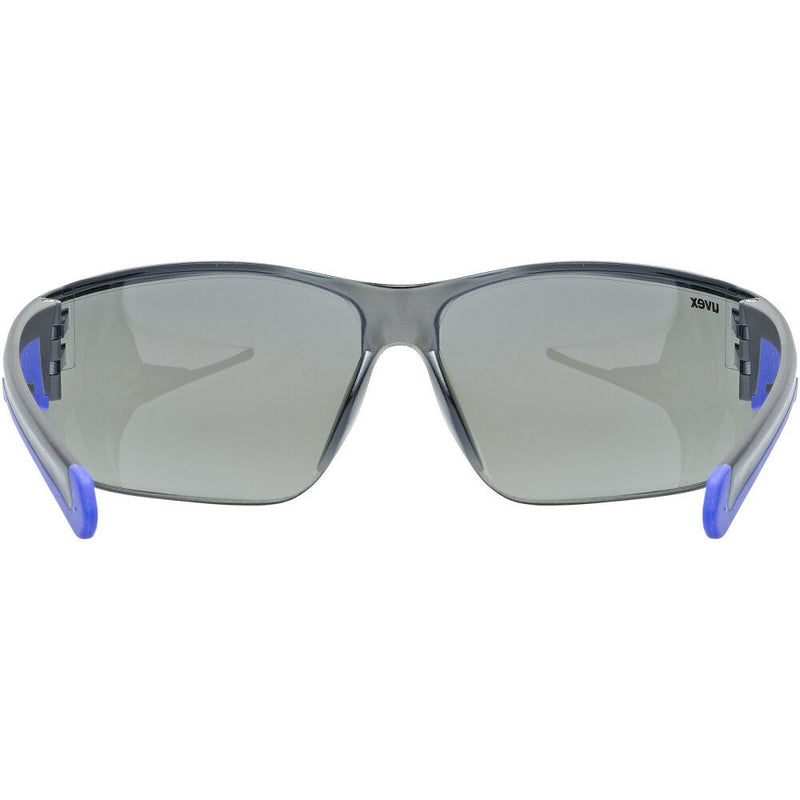 UVEX Equate cycling glasses, black/blue matt/mirror blue