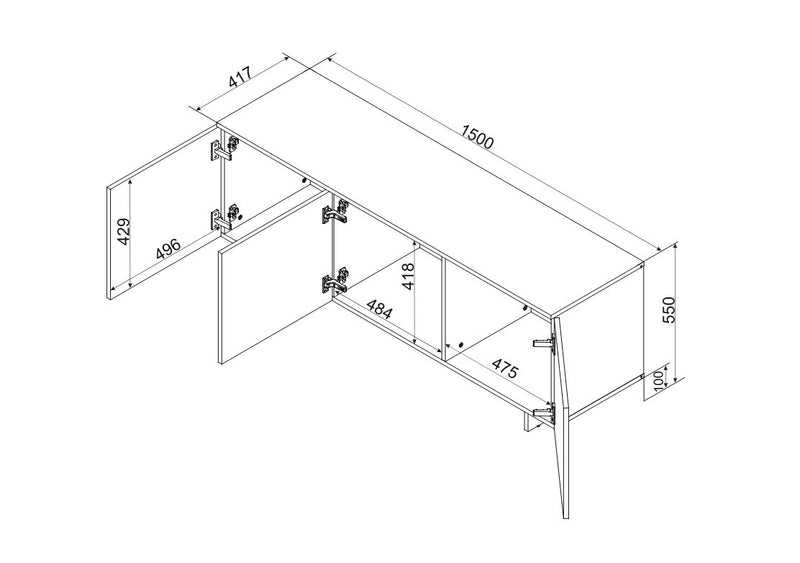 Cama 3D RTV cabinet ALMA 150x41.5xH55 cashmere