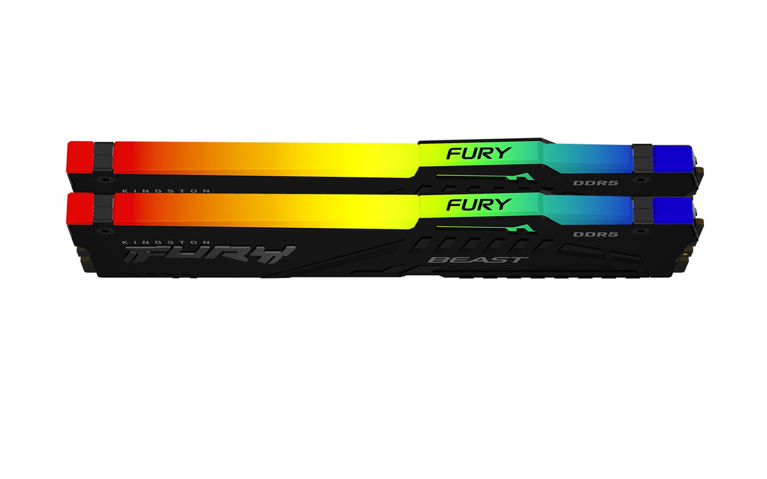 Kingston FURY Beast RGB - DDR5 - kit - 16 GB: 2 x 8 GB - DIMM 288-pin - 3000 MHz / PC5-48000 - CL36 - 1.35 V - unbuffered - on-die ECC