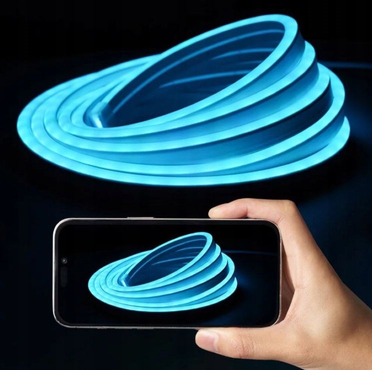 Vention Silicone Neon LED strip with IR remote control and 12V DC power supply, 5m