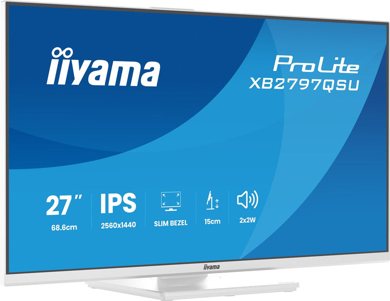 iiyama ProLite XB2797QSU-W1 computer monitor 68.6 cm (27") 2560 x 1440 pixels Quad HD LED White