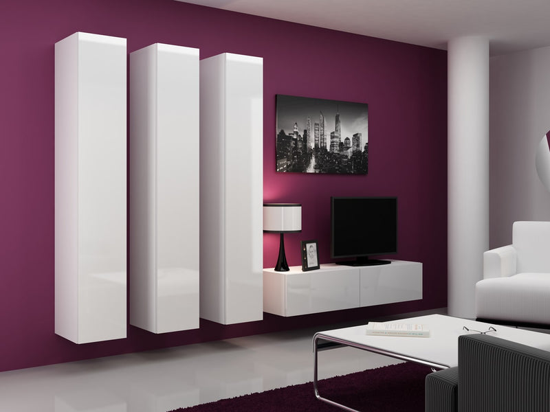 Meuble bas Cama Full VIGO '180' 180/40/30 blanc/blanc brillant