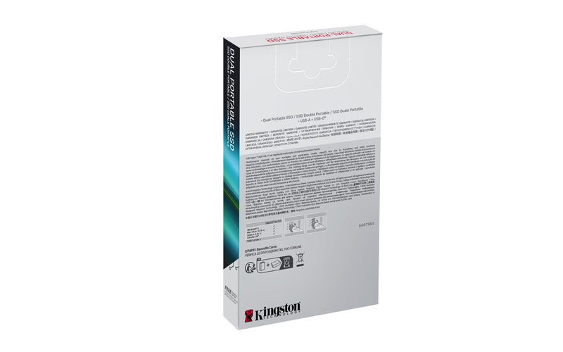 Kingston Technology 2TB Dual USB-A/C Portable SSD Up to 1050MB/s USB 3.2 Gen 2