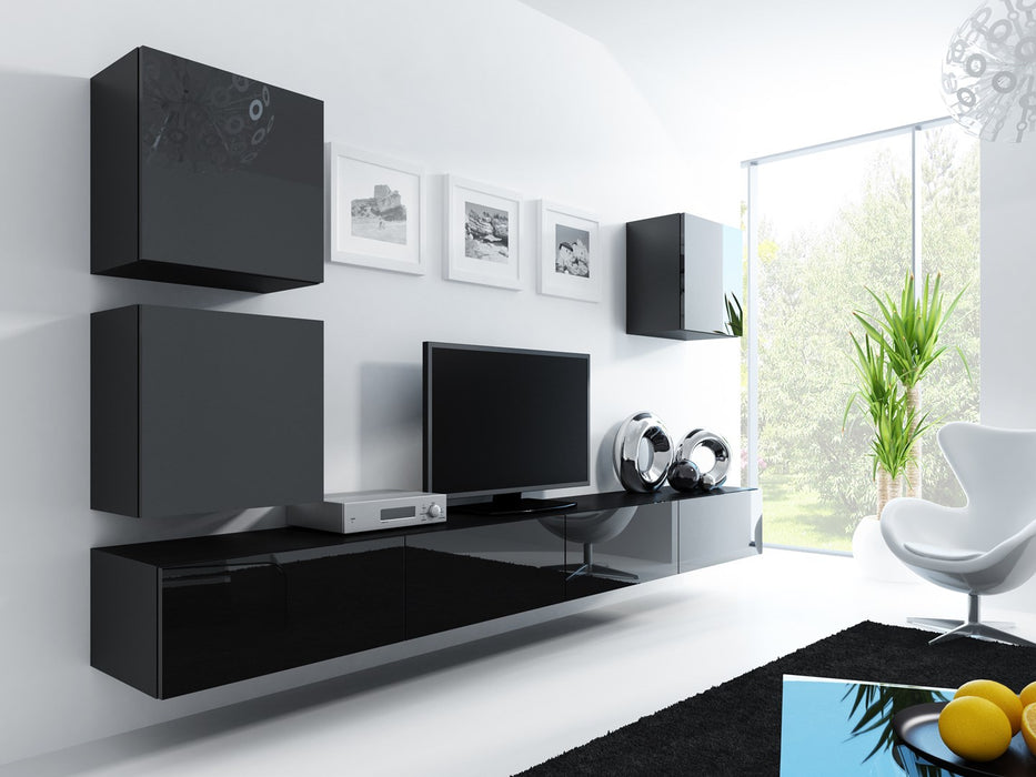 Cama Living room cabinet set VIGO 22 black/black gloss