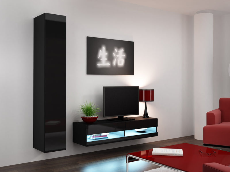 Cama TV stand VIGO NEW 30/140/40 black/black gloss