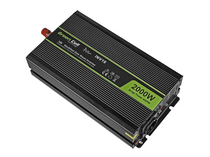 Green Cell INV10 Adaptateur/Onduleur Auto 2000 W Noir