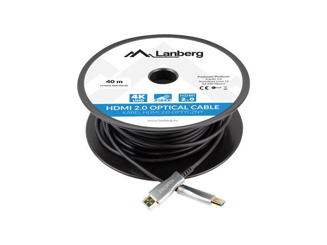 Câble optique Lanberg CA-HDMI-20FB-0400-BK HDMI M/M 40 m v2.0 4K AOC