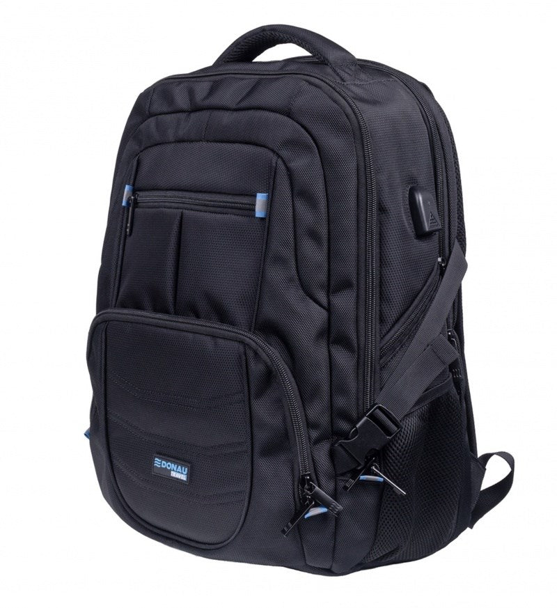 DONAU TRAVEL Amsterdam Laptop backpack 17" 35 l USB + cable black