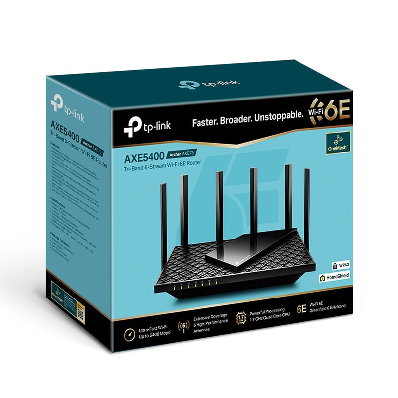 TP-Link Archer AXE75 V1 - Wireless router 4-port switch - 1GbE Multi-Band