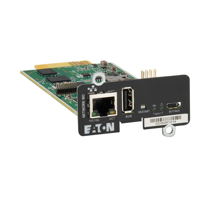 Eaton Cybersecure Gigabit NETWORK-M3 Card for UPS and PDU - Remote management adapter - Gigabit Ethernet x 1 - for P/N: 9PX1500GRT-L, 9PX1500RT-L, 9PX