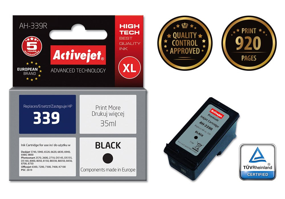 Activejet AH-339R Ink (replacement for HP 339 C8767EE; Premium; 35 ml; black)