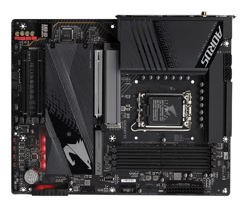 GIGABYTE Z790 AORUS ELITE AX Motherboard - Supports Intel Core 14th CPUs, 16*+2+1 Phases Digital VRM, up to 7600MHz DDR5 (OC), 4xPCIe 4.0 M.2, Wi-Fi 6