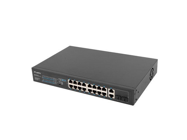 Lanberg Switch rack 19" POE+ 16x 100MB /2X COMBO  GIGABIT ETHERNET 250W