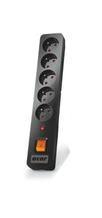 ACAR X5 power extension 5 m 5 AC outlet(s) Indoor Black