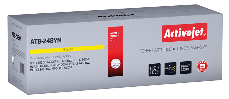 Activejet ATB-248YN Toner für Brother Drucker; Ersatz für Brother TN248Y; Supreme; 1000 Seiten; Gelb)