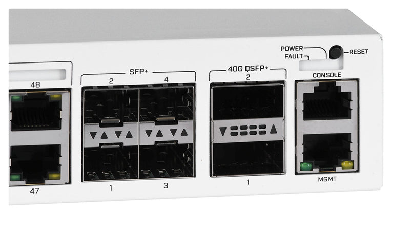 MikroTik CRS354-48P-4S+2Q+RM L3 Managed Network Switch, 48x Gigabit Ethernet, PoE, 4x SFP+, 2x QSFP+
