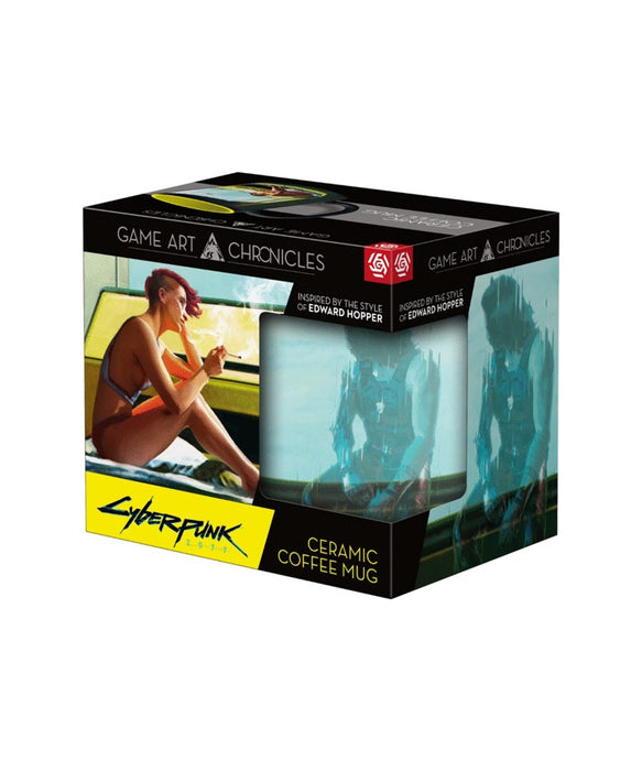 Heat Reveal Mug Good Loot Cyberpunk 2077 Game Art Chronicles - V & Edward Hopper 450 ml Black, Yellow