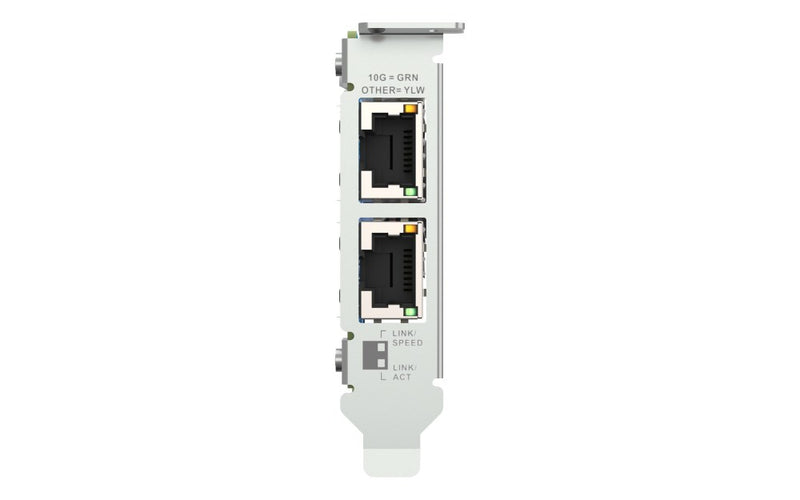 QNAP QXG-10G2T Dual-port BASET 10GbE network expansion card  low-profile form factor  PCIe Gen3 x4  Aquantia AQC107