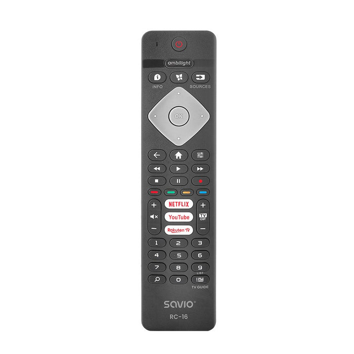 Savio universal remote control/replacement for Philips TV, SMART TV, RC-16