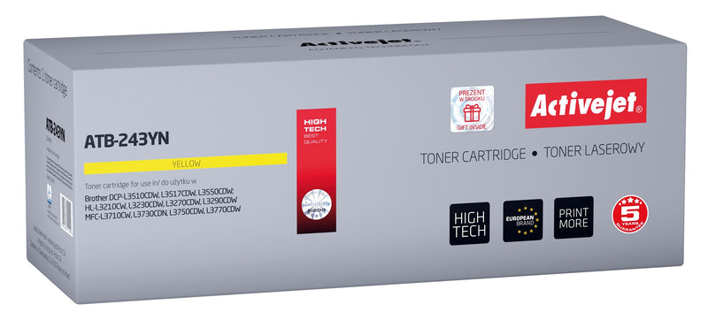 Activejet ATB-243YN Toner (ersetzt Brother TN-243Y; Supreme; 1000 Seiten; gelb)